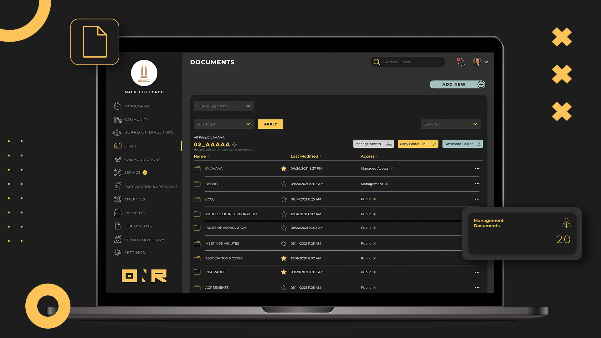 ONR Document Storage feature